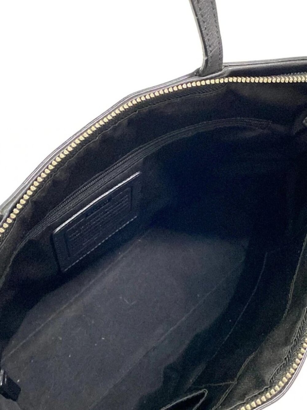 COACH F13548 Black Beige Leather Jacquard Shoulder Bag - Picture 7 of 12